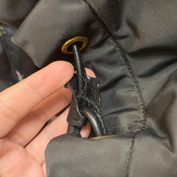 Coach Nylon Leather Cargo Backpack with Vintage Rose Print Lining - Picture 6 of 10